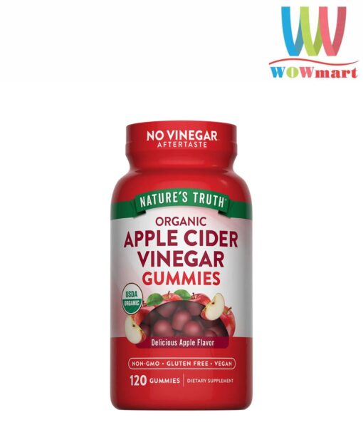 Kẹo dẻo giấm táo Nature’s Truth Organic Apple Cider Vinegar Gummies 500mg 120 Gummies