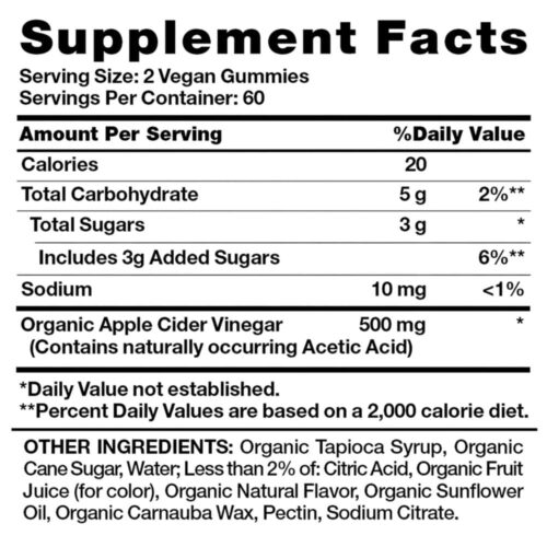 Kẹo dẻo giấm táo Nature’s Truth Organic Apple Cider Vinegar Gummies 500mg 120 Gummies 18 keo deo giam tao natures truth apple cider vinegar gummies 120 gummies 240525 ke