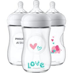 set 3 binh sua philips avent natural pink elephant 1m 260ml ke