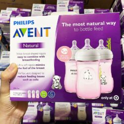 Set 3 bình sữa Philips Avent Natural Pink Panda 1m+ 260ml 14 set 3 binh sua philips avent natural pink panda 1m 260ml ke