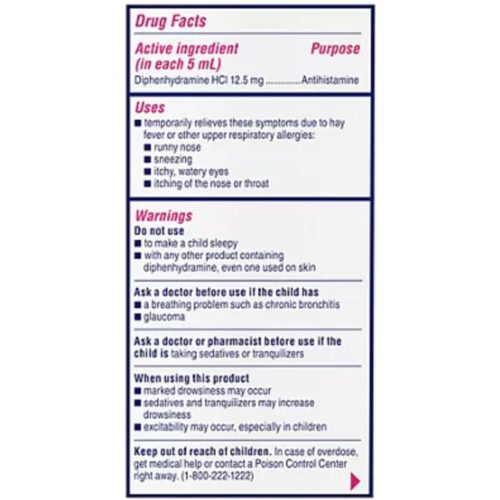 siro chong di ung cho be childrens benadryl allergy liquid cherry 236ml x2 bubble gum 230525 kb