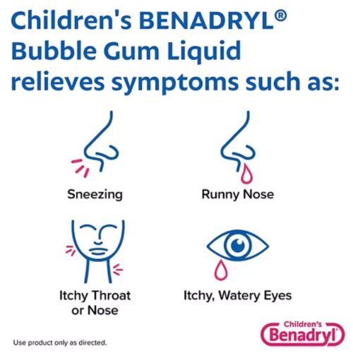 siro chong di ung cho be childrens benadryl allergy liquid cherry 236ml x2 bubble gum 230525 kd