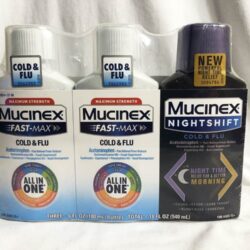 Siro giảm cảm cúm ngày và đêm Mucinex Fast-Max Cold Flu + NightShift 180ml x3 chai 12 siro giam cam cum ngay va dem mucinex fast max cold flu nightshift 180ml x3 chai knwa