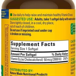 Viên uống bổ sung Vitamin D3 Nature Made Vitamin D3 2000IU (50mcg) 320 Softgels 6 vien uong bo sung vitamin d3 nature made vitamin d3 2000iu 50mcg 320 softgels ka