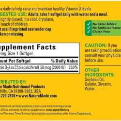 Viên uống bổ sung Vitamin D3 Nature Made Vitamin D3 2000IU (50mcg) 320 Softgels 8 vien uong bo sung vitamin d3 nature made vitamin d3 2000iu 50mcg 320 softgels kc