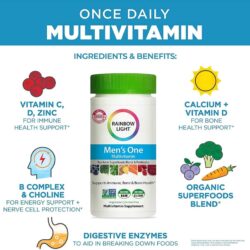 Vitamin cho nam Rainbow Light Men’s One Multivitamin 180 Tablets 13 vitamin cho nam rainbow light mens one multivitamin 180 tablets ki