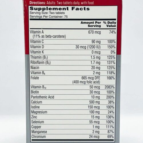 vitamin cho nguoi tren 65 tuoi one a day proactive 65 men women multivitamin 150 tablets 231225 kg