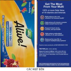 Bổ sung Vitamin cho nam giới trên 50 Alive! Men’s 50+ Complete Multivitamin 50 viên 10 bo sung vitamin cho nam gioi tren 50 alive mens 50 multivitamin 50 vien 260624 kd