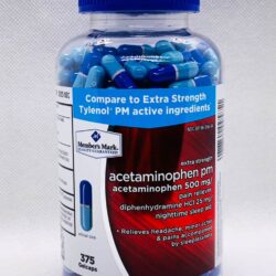 Hạ sốt giảm đau Member’s Mark Acetaminophen PM 500mg 375 Gelcaps 8 ha sot giam dau members mark acetaminophen pm 500mg 375 gelcaps kna