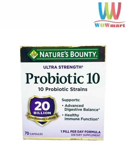 Hỗ trợ hệ tiêu hóa và đường ruột Nature’s Bounty Probiotic 10 70 viên