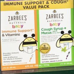Siro ho, tăng đề kháng cho bé Zarbee’s Baby Cough Syrup + Mucus & Immune + Vitamins 59ml x2 9 siro ho va tang de khang cho be zarbees baby cough syrup mucus immune vitamins 59ml x2 kb