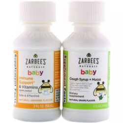 Siro ho, tăng đề kháng cho bé Zarbee’s Baby Cough Syrup + Mucus & Immune + Vitamins 59ml x2 6 siro ho va tang de khang cho be zarbees baby cough syrup mucus immune vitamins 59ml x2 kd