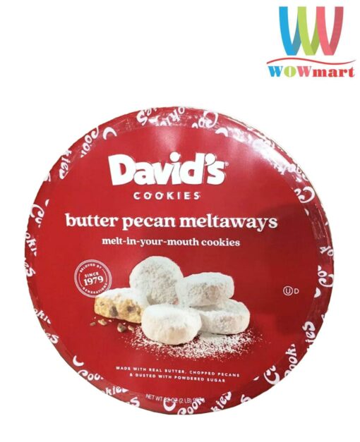 Bánh cookies bơ hạt hồ đào David’s Cookies Butter Pecan Meltaways 907g