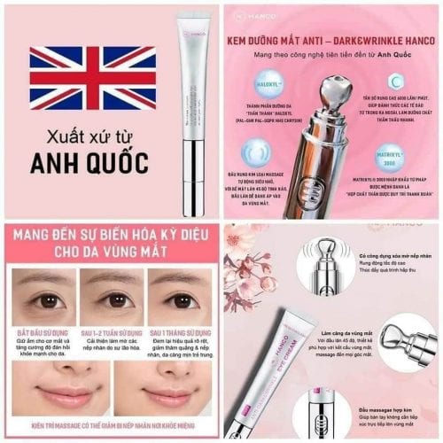 Kem xóa thâm quầng mắt Hanco 11 kem xoa tham quang mat hanco kb