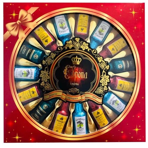 Kẹo Socola rượu Ebpona Nga 250g (Hộp đỏ) 10 keo socola ruou ebpona nga 250g kh