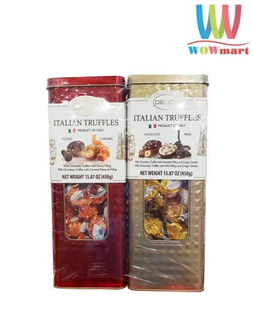 Socola Delicia Italian Truffles (Cocoa, Caramel, Hazelnut, Milk) 450g Set 2 hộp