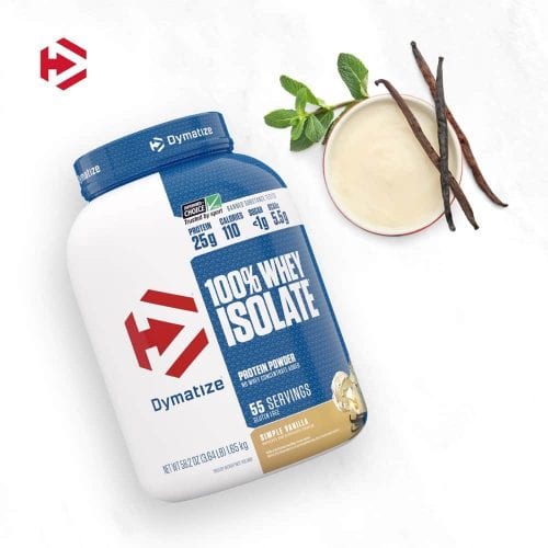 Sữa tăng cơ Dymatize 100% Whey Isolate Protein Powder 1.65kg (Vanilla) 18 sua tang co dymatize 100 whey isolate protein powder 1 65kg vanilla ke