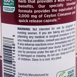 Viên uống hỗ trợ đường huyết từ quế Nature’s Truth Ceylon Cinnamon 2000mg 150 Capsules 12 vien uong ho tro duong huyet tu que natures truth ceylon cinnamon 2000mg 150 capsules kne