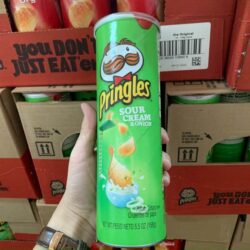 Bánh snack khoai tây Pringles Cream Onion 158g x 14 lon (vị kem hành) 15 banh snack khoai tay pringles cream onion 158g x 14 lon vi kem hanh ka