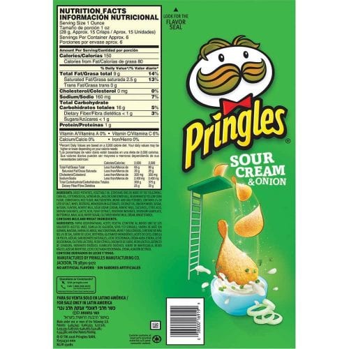 Bánh snack khoai tây Pringles Cream Onion 158g x 14 lon (vị kem hành) 21 banh snack khoai tay pringles cream onion 158g x 14 lon vi kem hanh kd