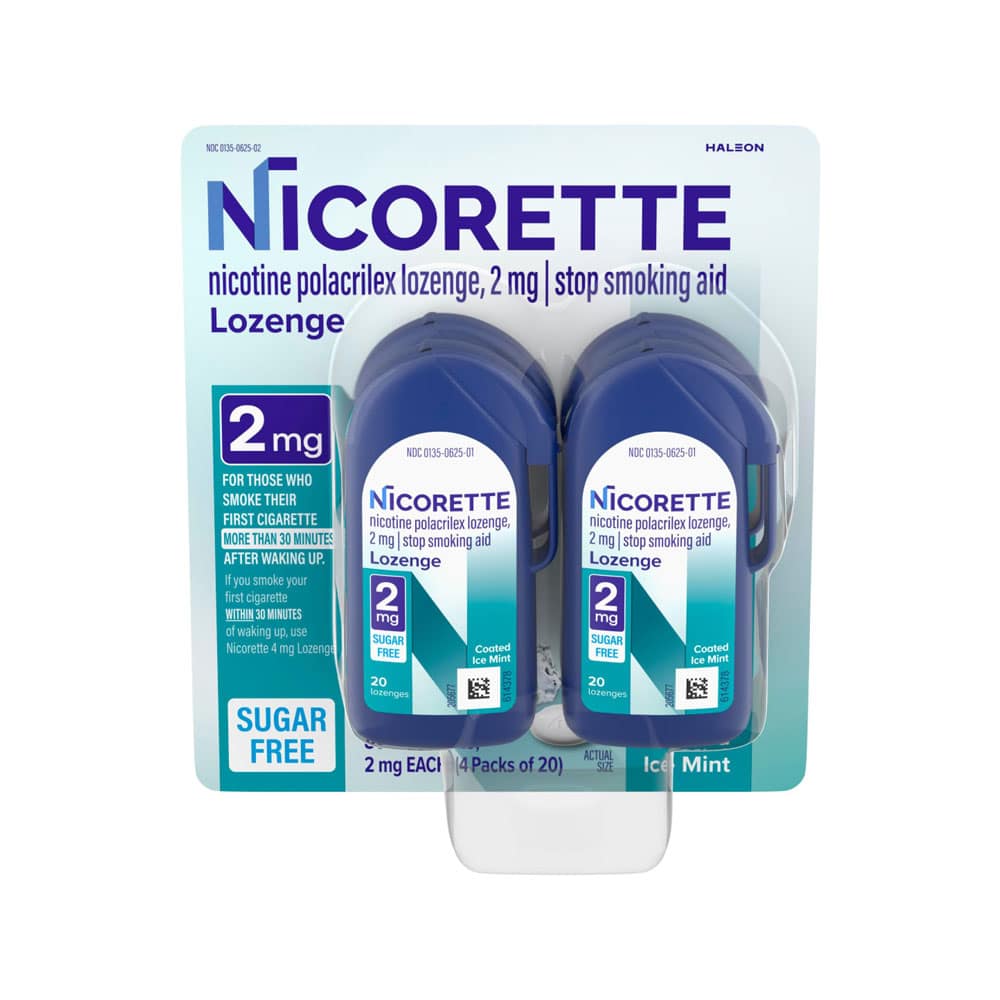 Kẹo ngậm cai thuốc lá Nicorette Lozenge Ice Mint 2mg 80 viên