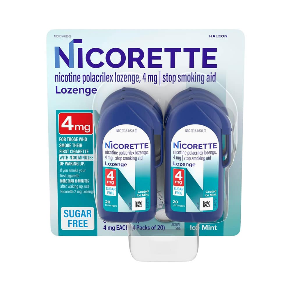 Kẹo ngậm cai thuốc lá Nicorette Lozenge Ice Mint 4mg 80 viên