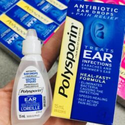 Nước nhỏ kháng khuẩn giảm nhiễm trùng tai Polysporin Antibiotic Ear Drops + Pain Relief 15ml 8 nuoc nho khang khuan giam nhiem trung tai polysporin antibiotic ear drops pain relief 15ml ka