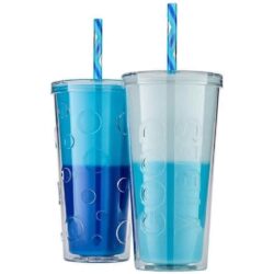set 2 ly doi mau parker lane color changing tumbler 650ml kem 4 ong hut xanh ke
