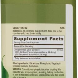 Viên uống bổ não GNC Ginkgo Biloba 60mg 300 Capsules 6 vien uong bo nao gnc ginkgo biloba 60mg 300 capsules kb