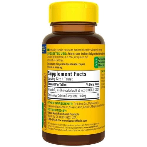 Viên uống bổ sung Vitamin D3 Nature Made Vitamin D3 2000IU (50mcg) 100 Tablets 18 vien uong bo sung vitamin d3 nature made vitamin d3 2000iu 50mcg 100 tablets ka