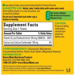 Viên uống bổ sung Vitamin D3 Nature Made Vitamin D3 2000IU (50mcg) 100 Tablets 9 vien uong bo sung vitamin d3 nature made vitamin d3 2000iu 50mcg 100 tablets kb