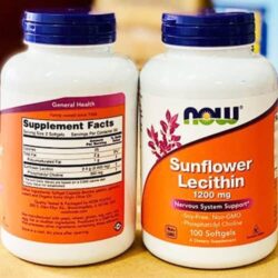 Viên uống chống tắc tia sữa Now Sunflower Lecithin 1200mg 100 Softgels 8 vien uong chong tac tia sua now sunflower lecithin 1200mg 100 softgels kb