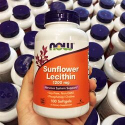 Viên uống chống tắc tia sữa Now Sunflower Lecithin 1200mg 100 Softgels 9 vien uong chong tac tia sua now sunflower lecithin 1200mg 100 softgels kd