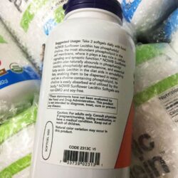 Viên uống chống tắc tia sữa Now Sunflower Lecithin 1200mg 200 Softgels 9 vien uong chong tac tia sua now sunflower lecithin 1200mg 200 softgels kc