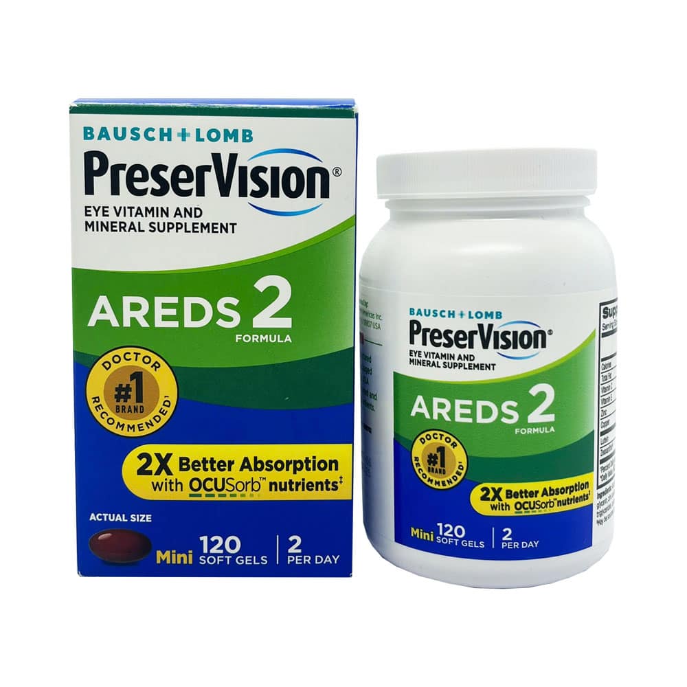 Viên uống sáng mắt cho người lớn Preservision AREDS2 Formula 120 Mini Softgels 1 Viên uống sáng mắt cho người lớn Preservision AREDS2 Formula 120 Mini Softgels