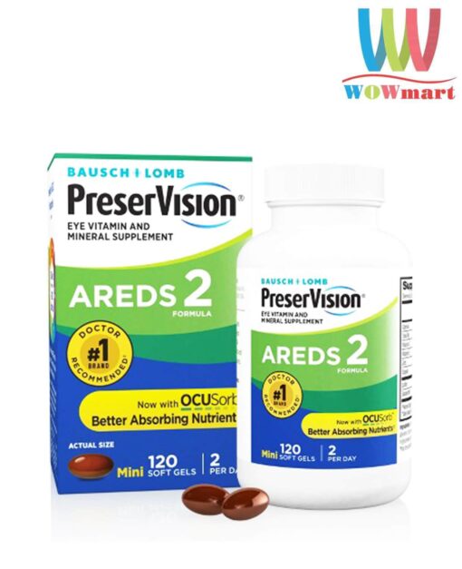 Viên uống sáng mắt cho người lớn Preservision AREDS2 Formula 120 Mini Softgels