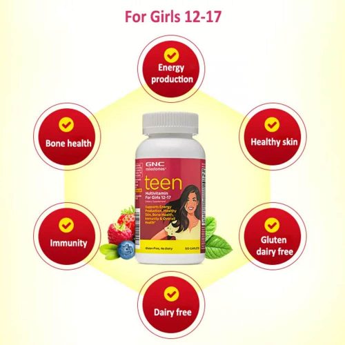 Vitamin cho teen nữ GNC Teen Multivitamin For Girls 12-17 120 Caplets 19 vitamin cho teen nu gnc teen multivitamin for girls 12 17 120 caplets kg