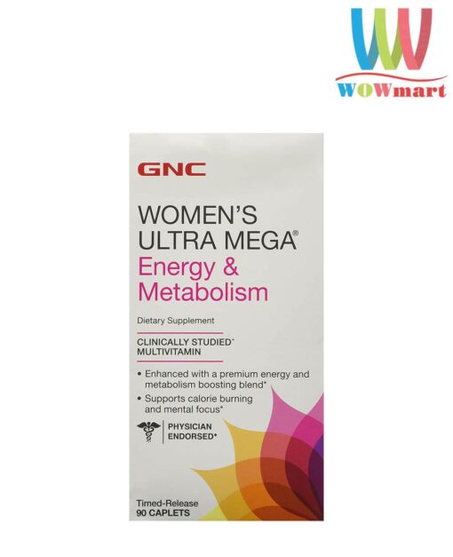 Bổ sung năng lượng và hỗ trợ trao đổi chất cho phụ nữ GNC Women’s Ultra Mega Energy Metabolism 90 Caplets