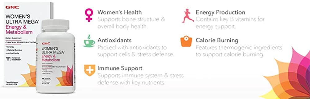 Bổ sung năng lượng và hỗ trợ trao đổi chất cho phụ nữ GNC Women’s Ultra Mega Energy Metabolism 90 Caplets 9 bo sung nang luong va ho tro trao doi chat cho phu nu gnc womens ultra mega energy metabolism 90 caplets kf