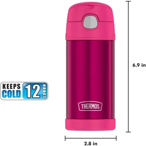 Set bình + hộp đựng thức ăn giữ nhiệt cho bé Thermos Funtainer Lunch Set 355ml + 290ml (Pink) 27 set binh hop dung thuc an giu nhiet cho be thermos funtainer lunch set 355ml 290ml pink kc