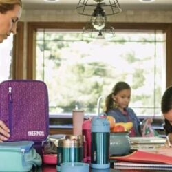 Set bình + hộp đựng thức ăn giữ nhiệt cho bé Thermos Funtainer Lunch Set 355ml + 290ml (Pink) 20 set binh hop dung thuc an giu nhiet cho be thermos funtainer lunch set 355ml 290ml pink kg