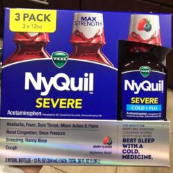 Siro Vicks NyQuil Nighttime Cold & Flu Symptom Relief 354ml x3 chai (Berry Flavor) 9 siro vicks nyquil nighttime cold flu symptom relief 354ml x3 chai berry flavor kd