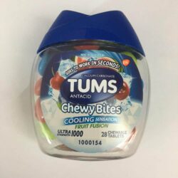 Viên nhai giảm đầy hơi khó tiêu Tums Antacid Chewy Bites Cooling Sensation Fruit Fusion 28 Chewable Tablets 5 vien nhai giam day hoi kho tieu tums antacid chewy bites cooling sensation fruit fusion 28 chewable tablets kb
