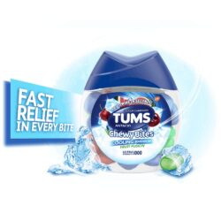 Viên nhai giảm đầy hơi khó tiêu Tums Antacid Chewy Bites Cooling Sensation Fruit Fusion 28 Chewable Tablets 6 vien nhai giam day hoi kho tieu tums antacid chewy bites cooling sensation fruit fusion 28 chewable tablets kc
