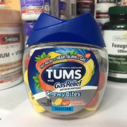 Viên nhai tiêu hóa, tiêu gas Tums Gas Relief Chewy Bites Lemon Strawberry 28 Chewable Tablets 5 vien nhai tieu hoa tieu gas tums gas relief chewy bites lemon strawberry 28 chewable tablets ka