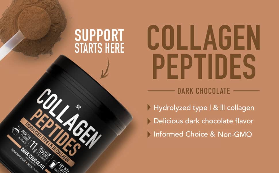 Bột uống Collagen thủy phân SR Collagen Peptides 644.11g (Dark Chocolate) 14 bot uong collagen thuy phan sr collagen peptides 644 11g dark chocolate kh