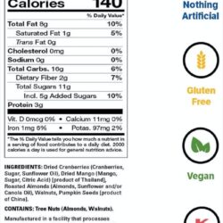 hat trai cay say tong hop gourmet nut power up trail mix 737g kc