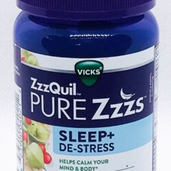 Kẹo dẻo hỗ trợ giấc ngủ ban đêm Vicks ZzzQuil Pure Zzzs De-Stress & Sleep 42 Gummies 8 keo deo ho tro giac ngu ban dem vicks zzzquil pure zzzs de stress sleep 42 gummies knwa