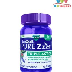 Kẹo dẻo hỗ trợ giấc ngủ ban đêm Vicks ZzzQuil Pure Zzzs Triple Action 42 Gummies