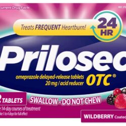 Liệu trình cắt cơn đau dạ dày Prilosec Frequent Heartburn and Acid Reducer 42 viên (Hương dâu) 10 lieu trinh cat con dau da day prilosec frequent heartburn and acid reducer 42 vien huong dau kc